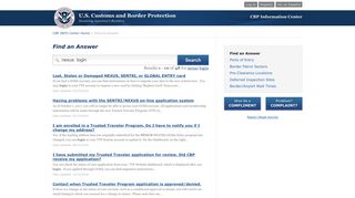 nexus login - Find an Answer - Customs and Border Protection