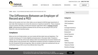 The Differences Between an Employer of Record and a PEO • NexusCW