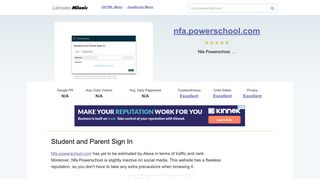Nfa.powerschool.com website. Student and Parent Sign In.