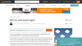 NFC for web based login? - Android - Spiceworks Community