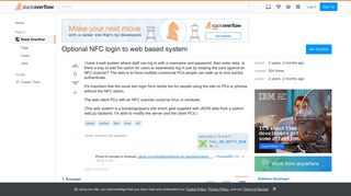 Optional NFC login to web based system - Stack Overflow