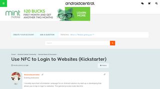 Use NFC to Login to Websites (Kickstarter) - Android Forums at ...