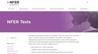 NFER Tests - NFER