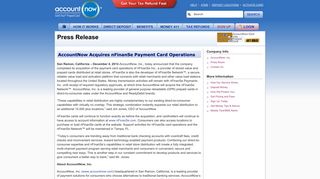 AccountNow Acquires nFinanSe Payment Card Operations