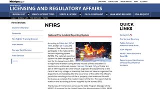 National Fire Incident Reporting - LARA - NFIRS
