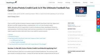 NFL Extra Points Credit Card: Is It The Ultimate Football-Fan Card ...
