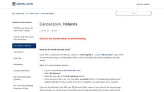 Cancellation, Refunds – NFL Digital Care
