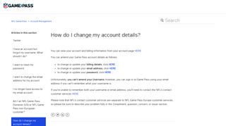 How do I change my account details? – NFL Game Pass