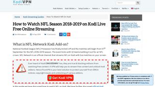 How to Watch NFL Season 2018 on Kodi Live Free Online Streaming