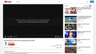 Watching NFL Game Pass International with VPN - YouTube