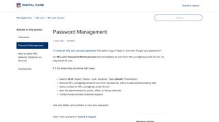 Password Management – NFL Digital Care
