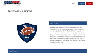 Manage NFL Pro Football Pickem Pools at PoolHost.com