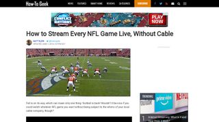 How to Stream Every NFL Game Live, Without Cable