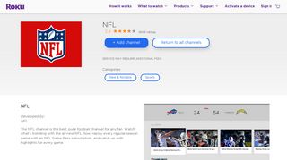NFL | Roku Channel Store | Roku