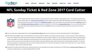 2017 NFL Sunday Ticket & Red Zone for Cord Cutters without DirecTV