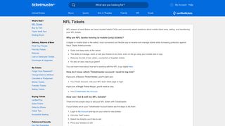 Ticketmaster.com - Help | NFL Tickets