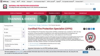 NFPA - Certified Fire Protection Specialist (CFPS)