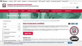 NFPA - How to become certified