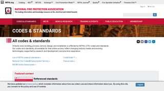 Codes and standards - NFPA