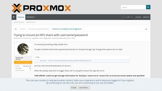 Trying to mount an NFS share with username/password | Proxmox ...
