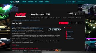 Autolog | Need for Speed Wiki | FANDOM powered by Wikia