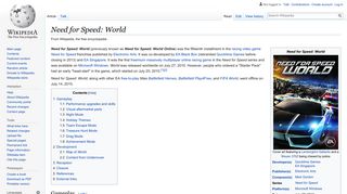 Need for Speed: World - Wikipedia