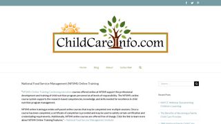 National Food Service Management (NFSMI) Online Training – Child ...
