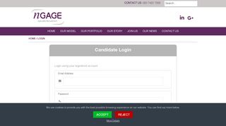 Login - nGage - nGage - nGAGE Specialist Recruitment