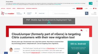 CloudJumper (formerly part of nGenx) is targeting Citrix customers ...