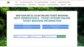 IRCTC Online Ticket Booking - IRCTC Next generation
