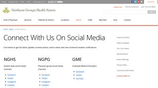 Connect With Us On Social Media - Northeast Georgia Health System