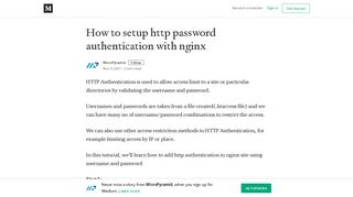 How to setup http password authentication with nginx - Medium