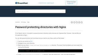 Password protecting directories with Nginx – DreamHost