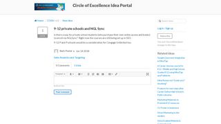 9-12 private schools and NGL Sync | Circle of Excellence Idea Portal