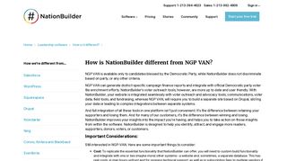 How is NationBuilder different from NGP VAN?
