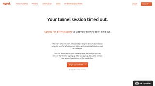 Your tunnel session timed out. - ngrok - secure introspectable tunnels ...