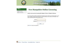 Login - Online Licensing - NH.gov