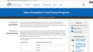 New Hampshire Food Stamp Program | Benefits.gov