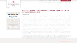 Terms and Conditions - NH Hotel Group Rewards - NH Collection
