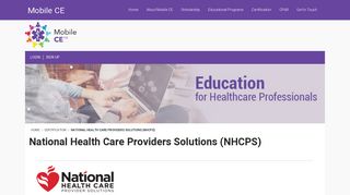 National Health Care Providers Solutions (NHCPS) – Mobile CE