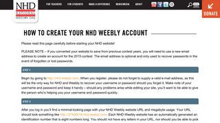 How to Create Your NHD Weebly Account - National History Day ...