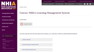 Canvas Login - the New Hampshire Institute of Art