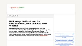 nhif hospital login Archives - InformationCradle