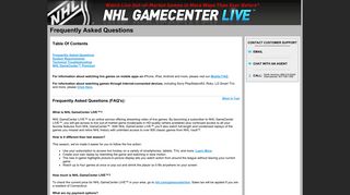NHL GameCenter LIVE™ - Frequently Asked Questions