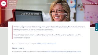 Use our grants management system | NHMRC