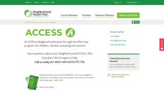 ACCESS - Choose Your Plan - Members - Neighborhood Health Plan ...