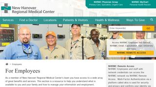 For Employees | New Hanover Regional Medical Center | Wilmington ...