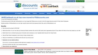 NHScashback.co.uk - Discounts site for NHS Staff moved to ...