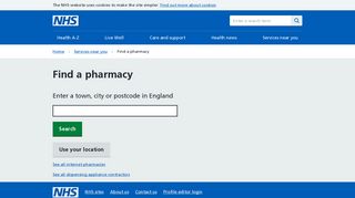 Find a pharmacy - NHS