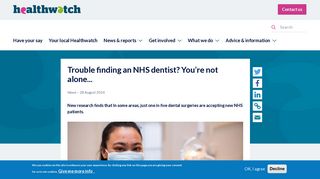 Trouble finding an NHS dentist? You're not alone... | Healthwatch